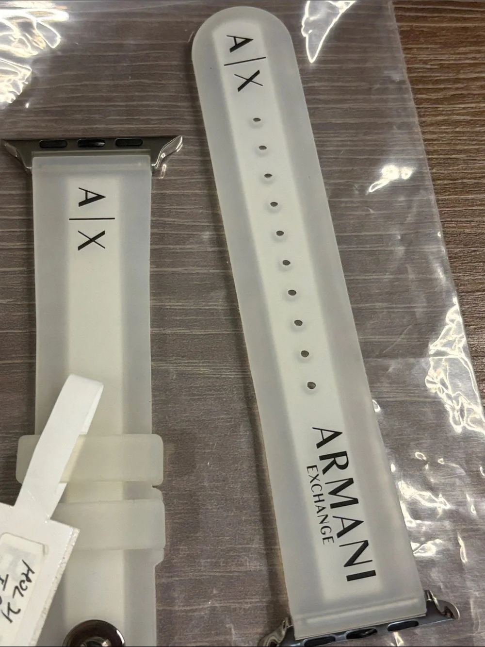 Armani Exchange White Silicone Apple Watch Band Set